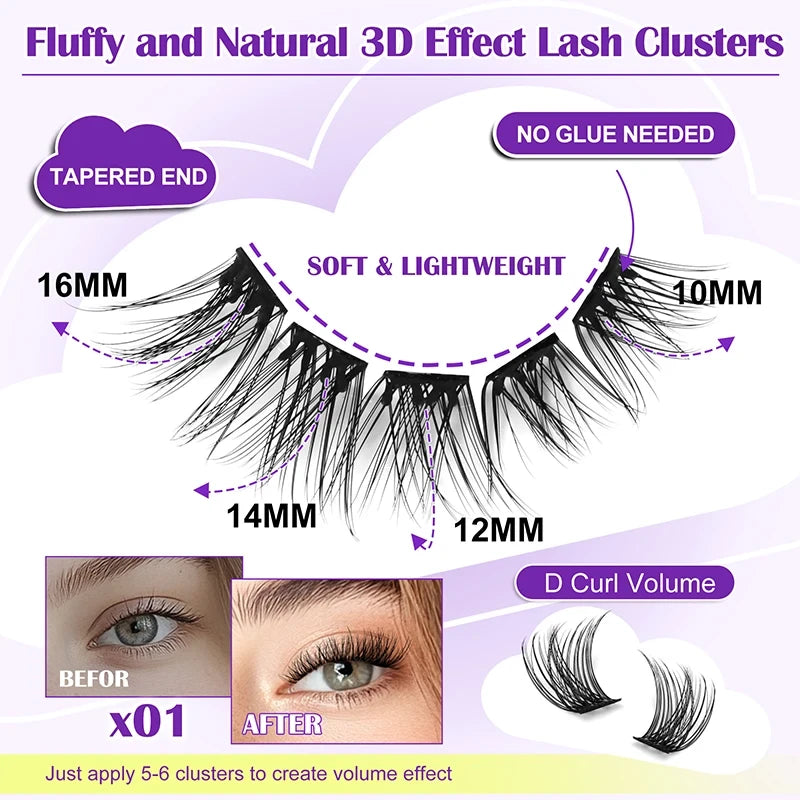 Pre-Glued Lash Clusters